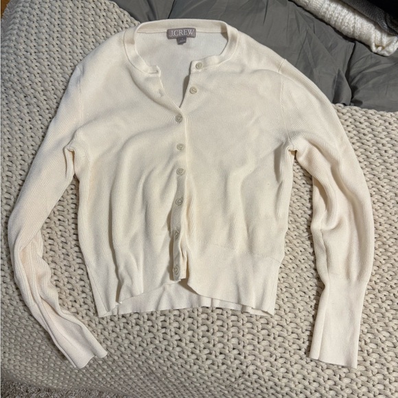 J. Crew Cream Cardigan Sweater - Picture 1 of 4